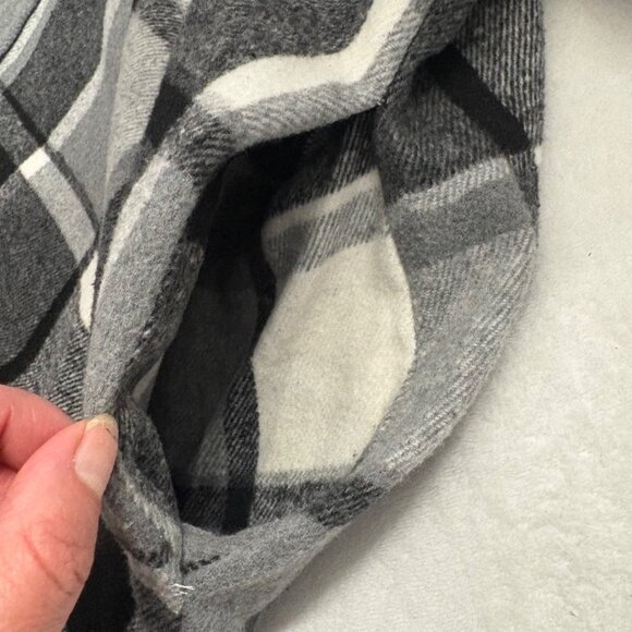 Womens Black & White Plaid Button-Up Shacket W/ Long Sleeves & Pockets Size 20W - Picture 12 of 12